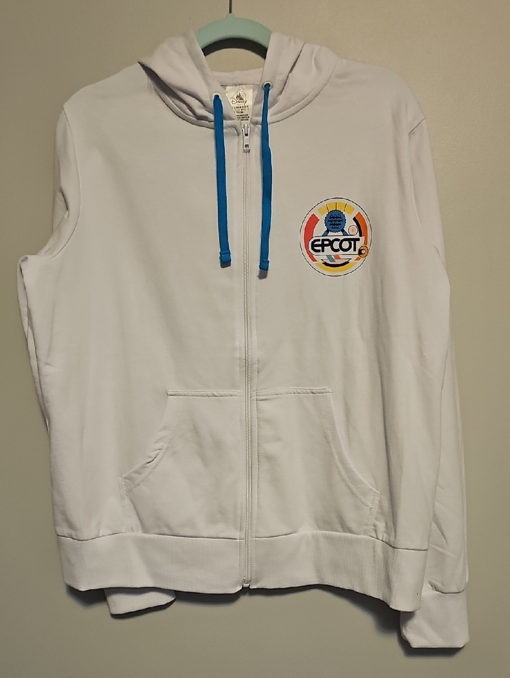 NWT! Disney Parks Epcot White Hoodie Geometic Mickey Spaceship Earth